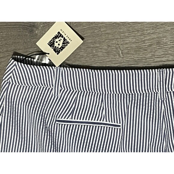 Anne Klein Pants 16 NWT High‎ Waist Striped Seersucker Preppy Summer Lightweight - Picture 5 of 5